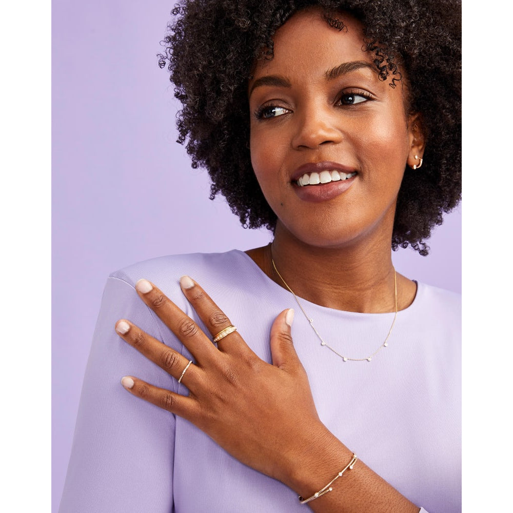 Kendra Scott Audrey 14k Gold Strand Necklace Adorned with White Diamonds, a Stunning Jewelry Piece