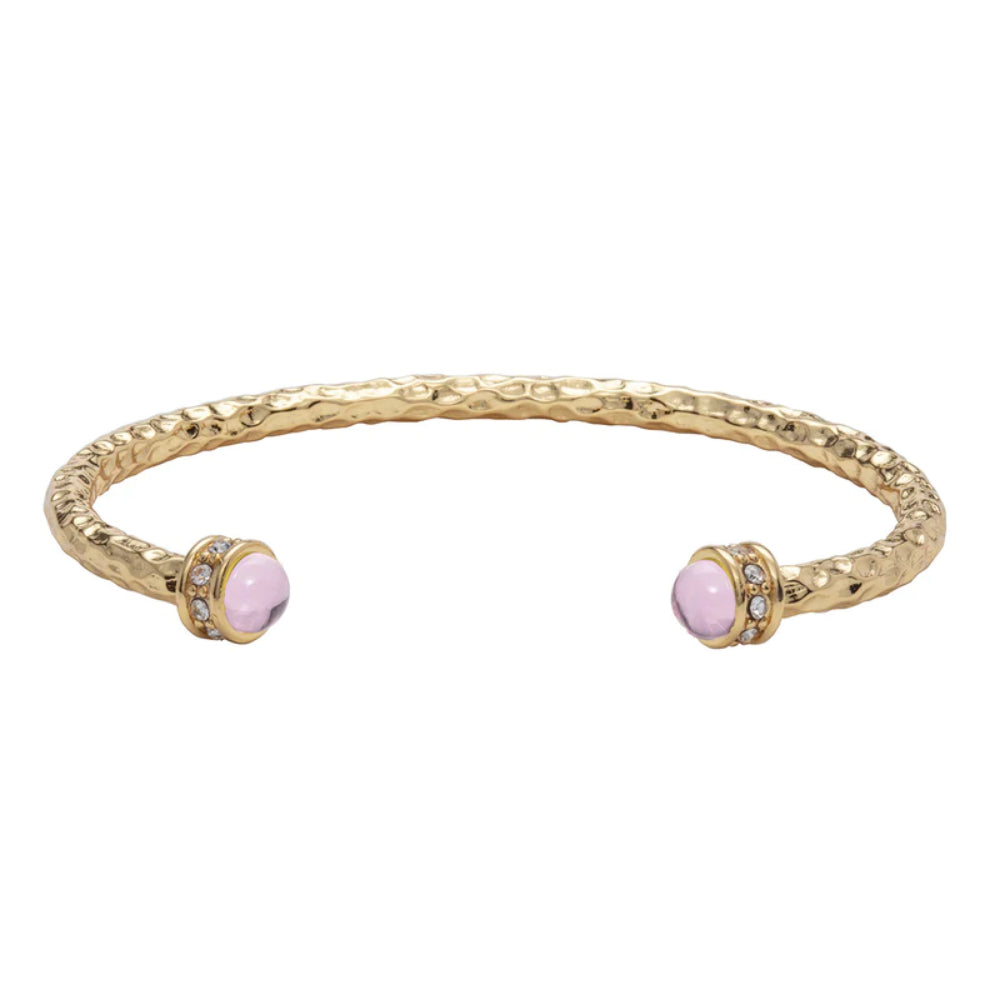 18ct Gold Plated Premium Brass Halcyon Days Hammered Torque Bangle