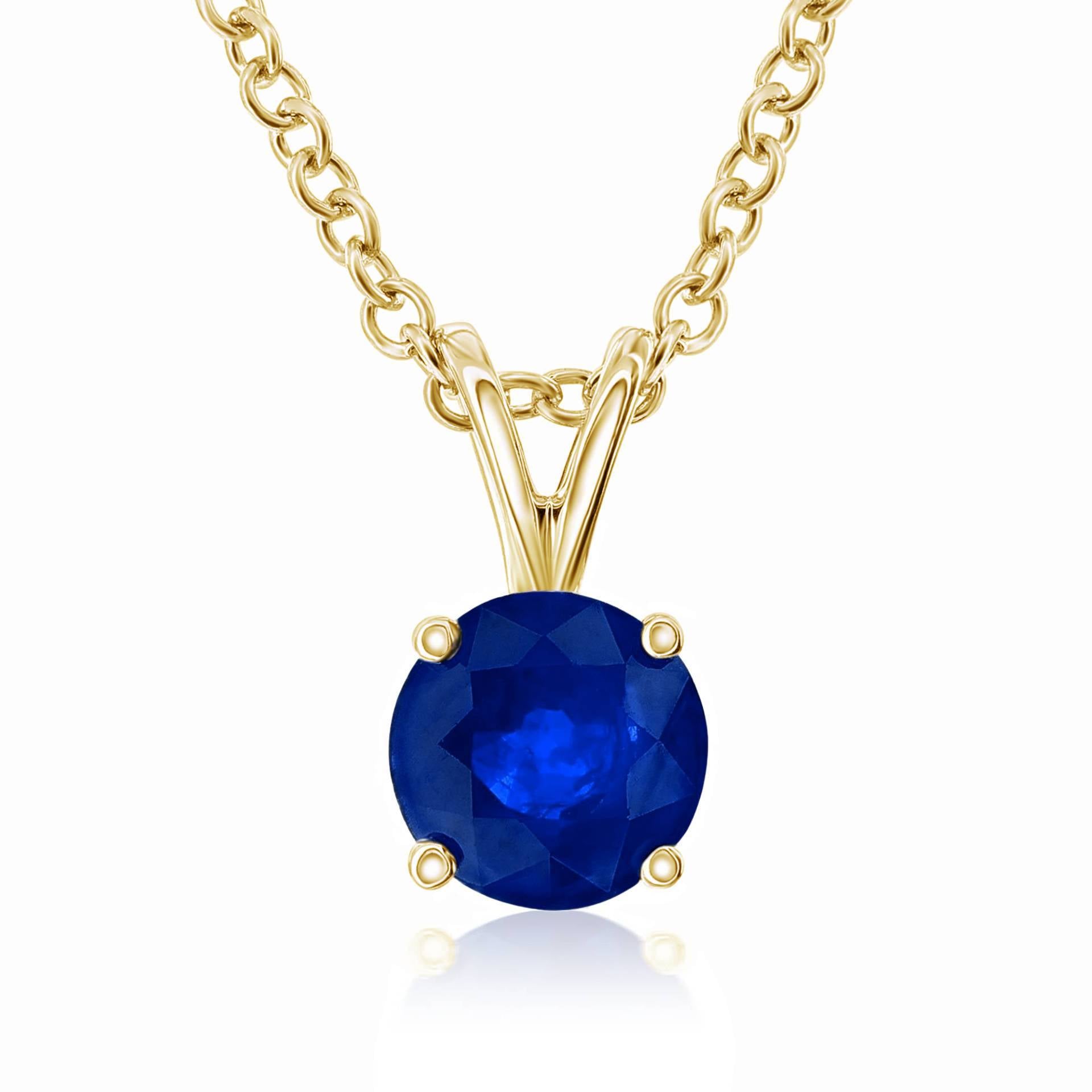 Smyth Jewelers Exquisite 14k Gold Sapphire Pendant Necklace for Women's Fashion Accessory