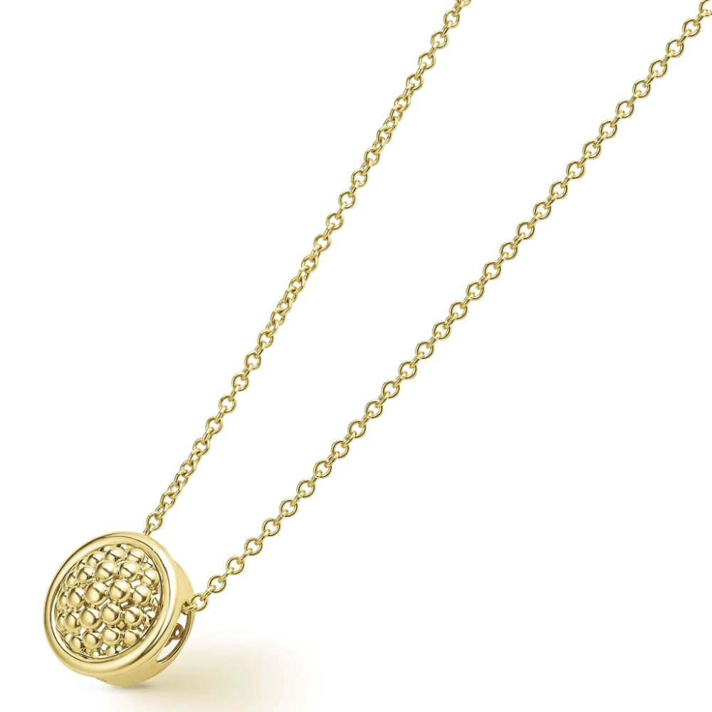 Lagos Meridian 18k Gold Circular Pendant Necklace for Women - A Timeless Jewelry Piece