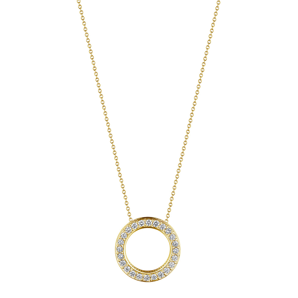 Verragio 18k Gold Diamond Circular Pendant Necklace for Exquisite Jewelry Lovers