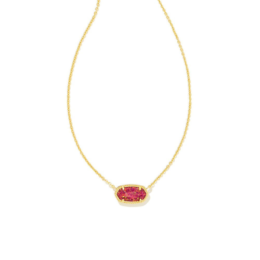 Kendra Scott Elisa Gold Pendant Necklace Crafted with Berry Kyocera Opal Stone, A Stunning Jewelry Piece