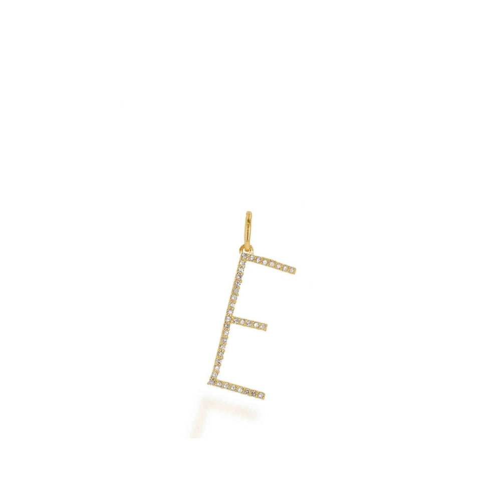 14k Gold Oversized Personalized Diamond Initial Letter Charm