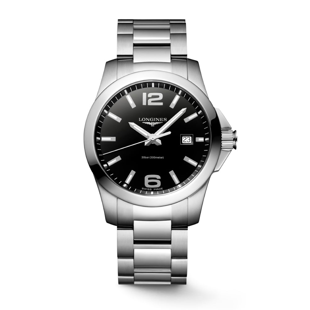 Longines 41mm Quartz Conquest Watch with Blue or Black Dial