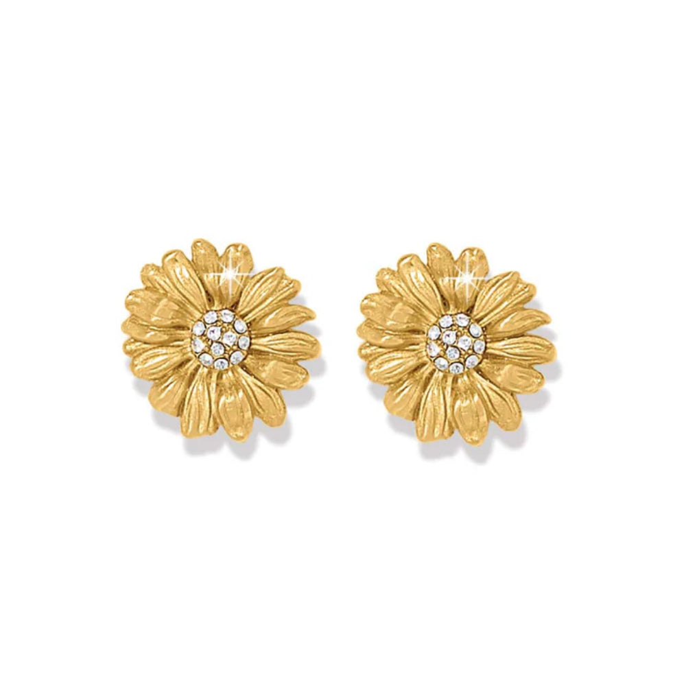 Gorgeous Gold Plated Brighton Daisy Dee Post Earrings with Fine Crystals