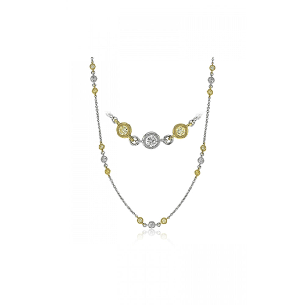 Simon G. Adjustable 18k Gold Diamond and Sapphire Station Necklace