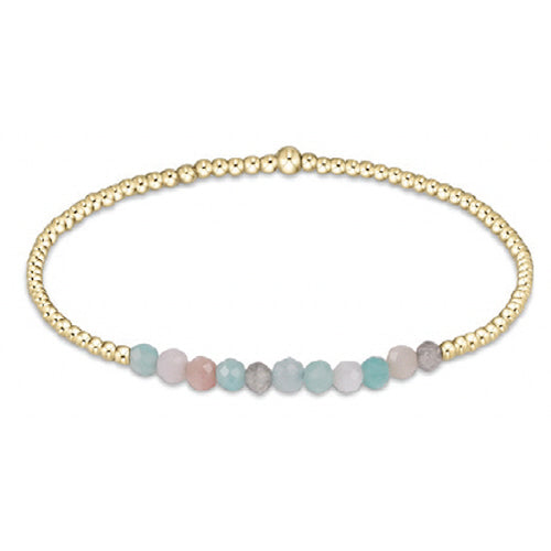 Enchanting 6.25-Inch 2mm Gold-Filled Gemstone Bead Bracelet - Trendy Style