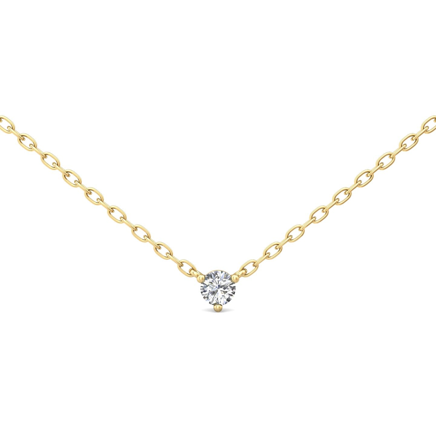 Smyth Diamond Classics Exquisite 14k Gold Single Round Diamond Solitaire Necklace Pendant