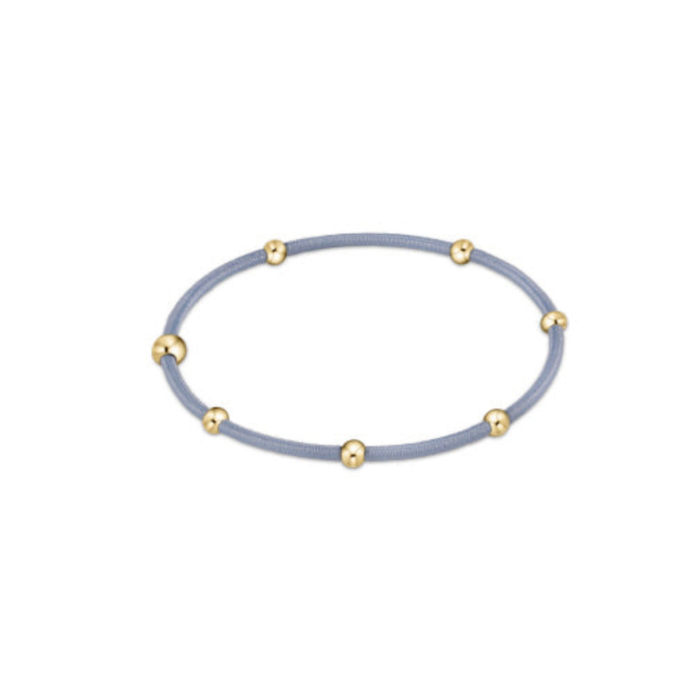 enewton Hair Bracelet in Charming Dusty Blue - 14kt Gold-Filled Beads