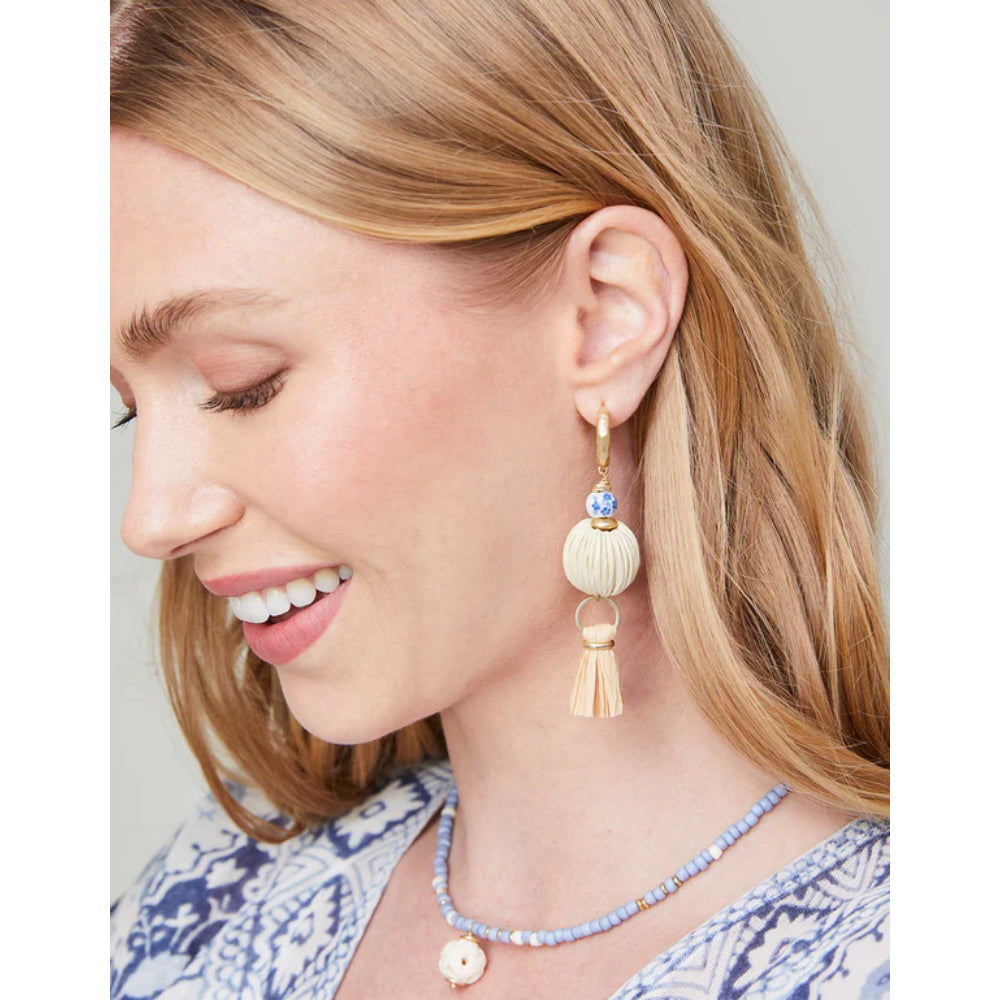 Spartina Summer House Natural and Blue Colorful Earrings for Women