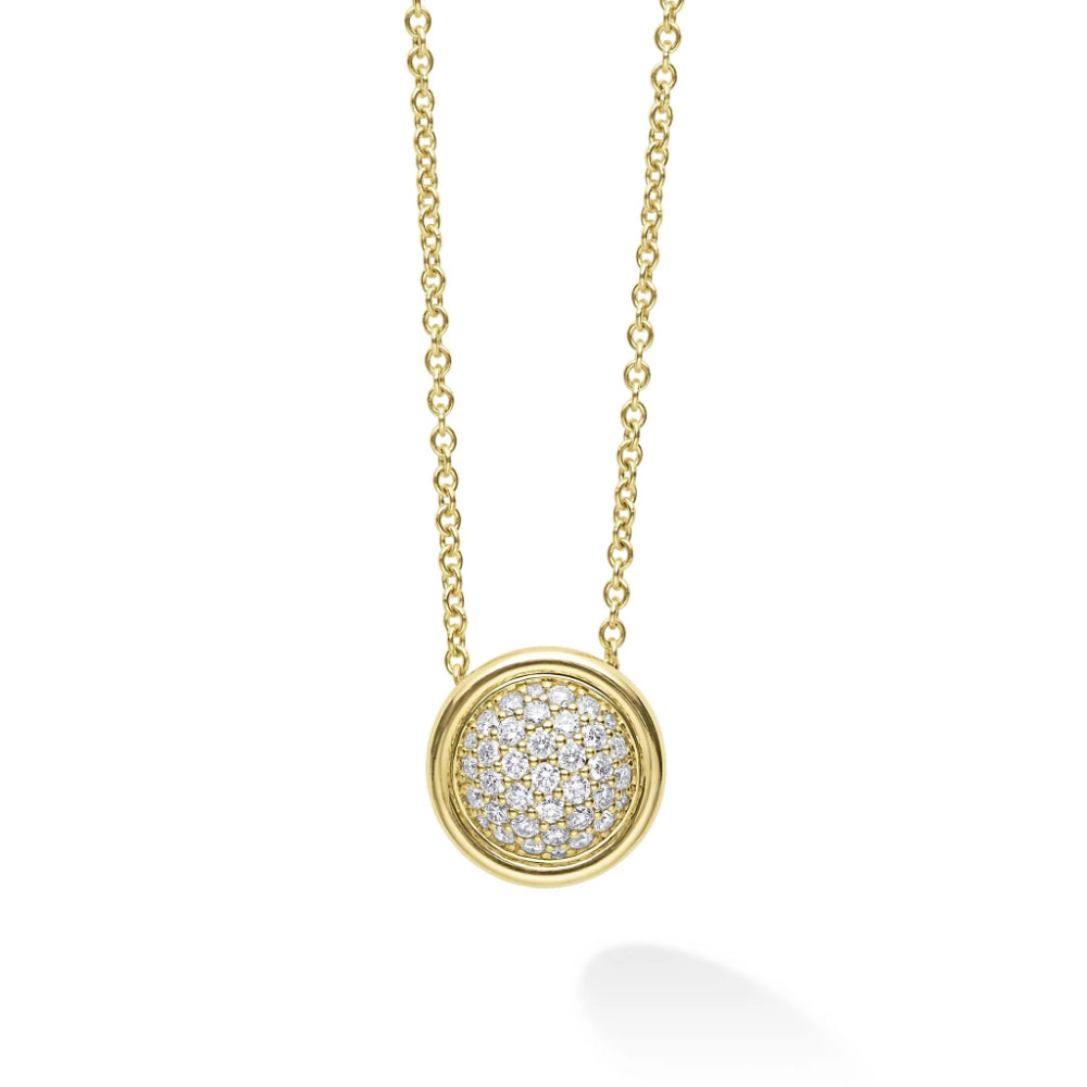 Lagos Meridian 18k Gold Diamond-Embedded Circular Pendant Necklace for Women