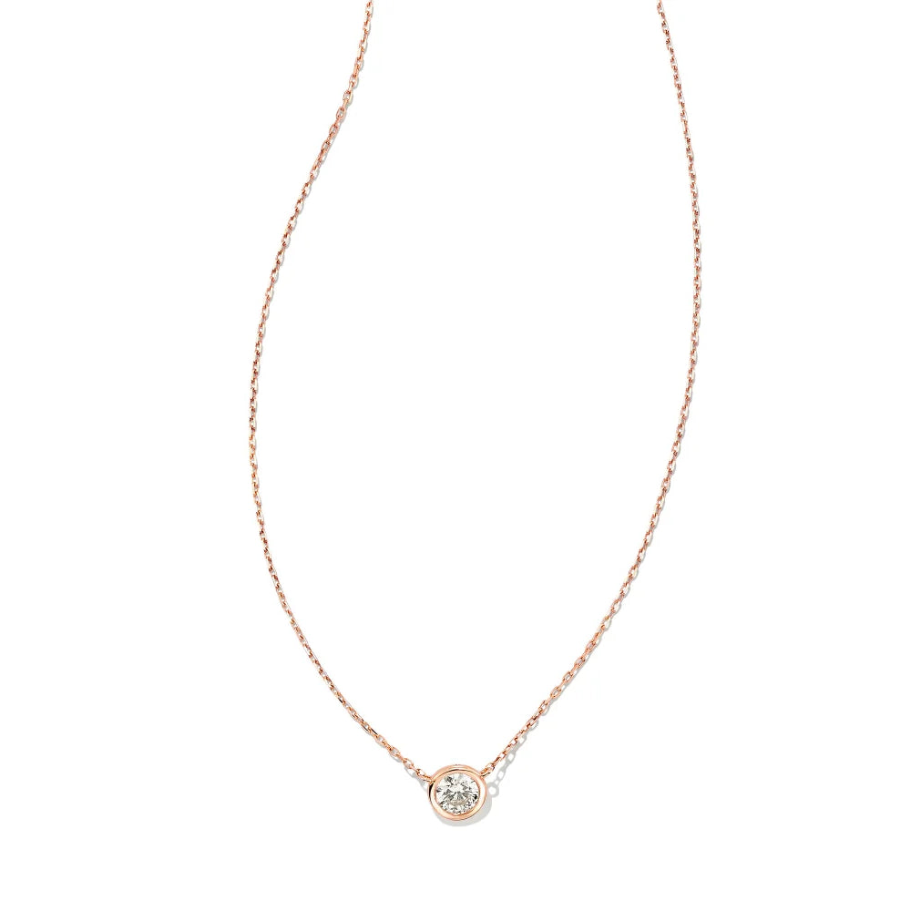 Kendra Scott 14k Rose Gold Audrey Pendant Necklace with .25ct White Diamond