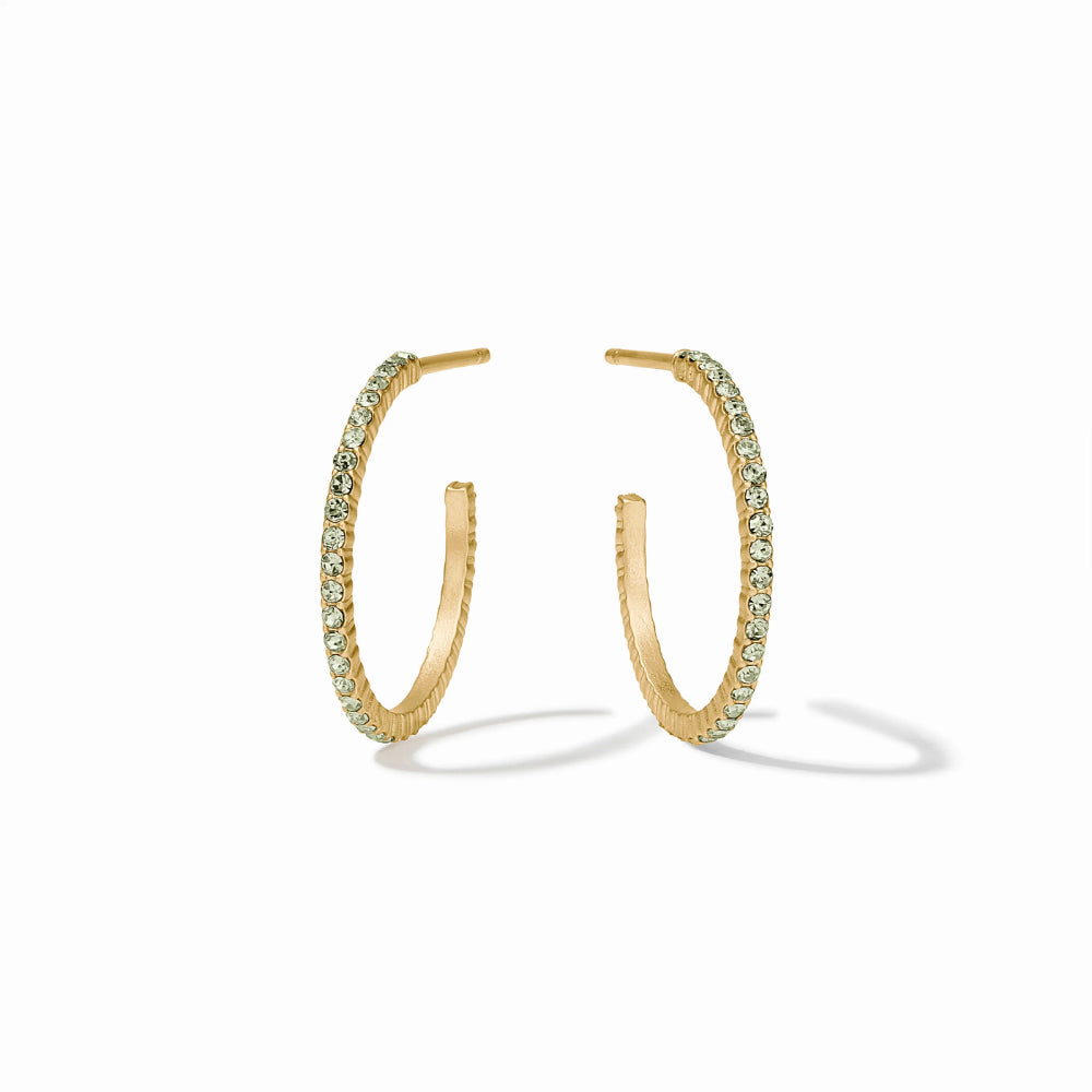 Peridot Green Julie Vos Windsor Hoop Earrings in 18K Gold Plate