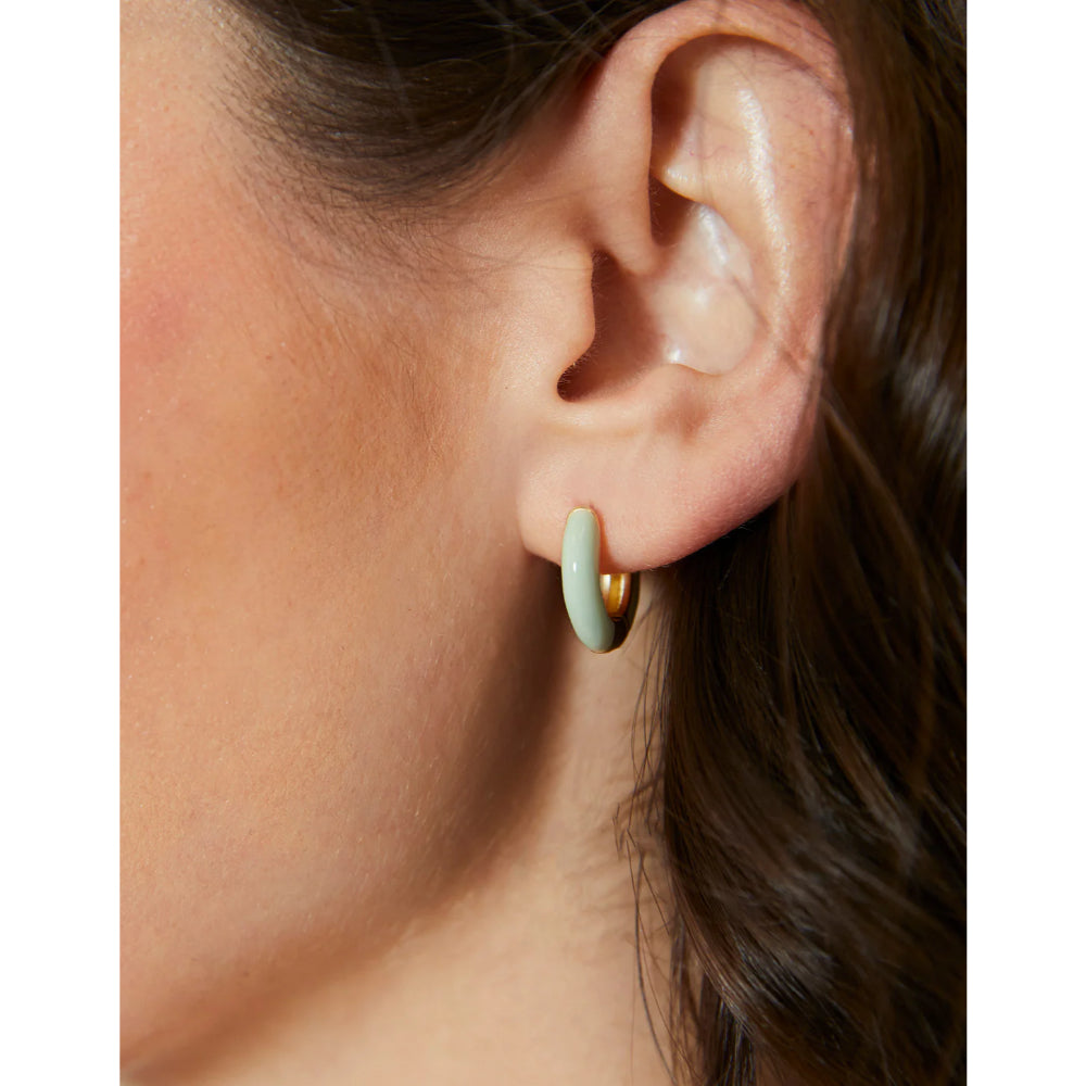 Spartina Clara Fashionable Hinged Enamel Hoop Earrings