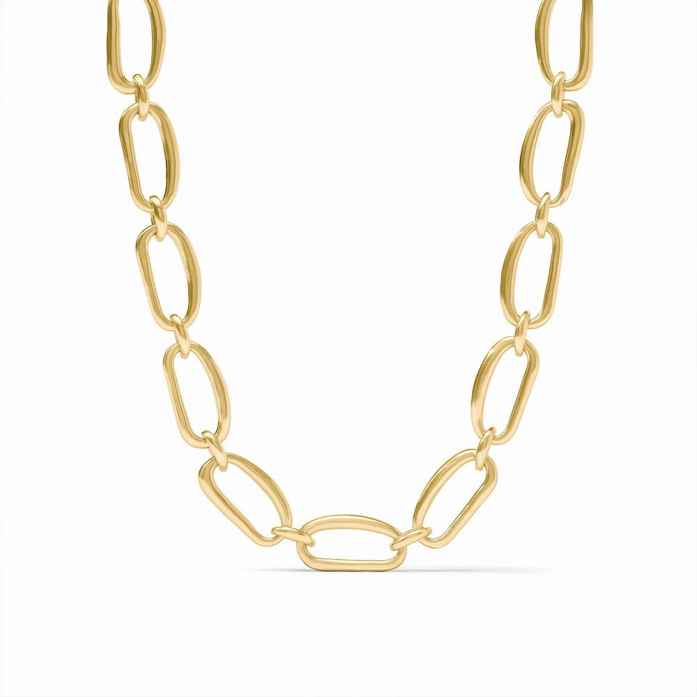 Julie Vos Adjustable 24K Gold-Plated Wave Link Necklace