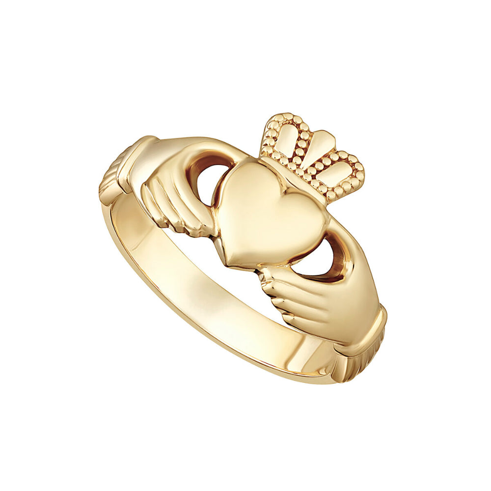 Exquisite Ladies' 14k Gold Hand - crafted Claddagh Ring