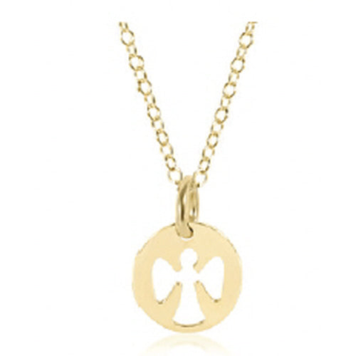 Enewton E-girl Style 14-Inch Gold Necklace with a Small Gold Guardian Angel Disc