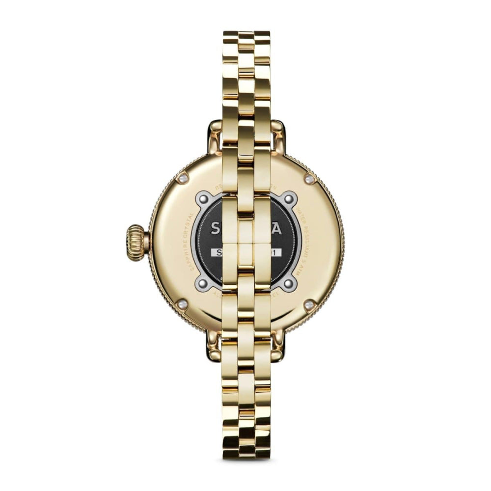 Shinola Women's Birdy Gold-Tone Quartz Dress Watch with Red Jasper Dial