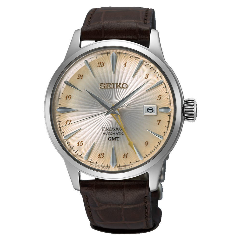 Seiko Presage Automatic GMT Cocktail Time Watch, Stainless Steel SSK041