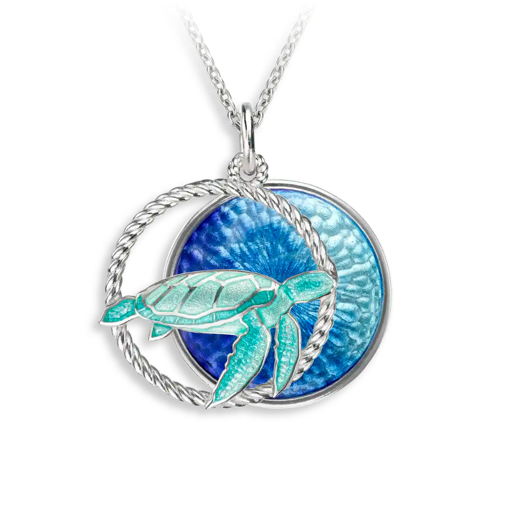 Stylish Nicole Barr Blue Sea Turtle Necklace with Adjustable Chain