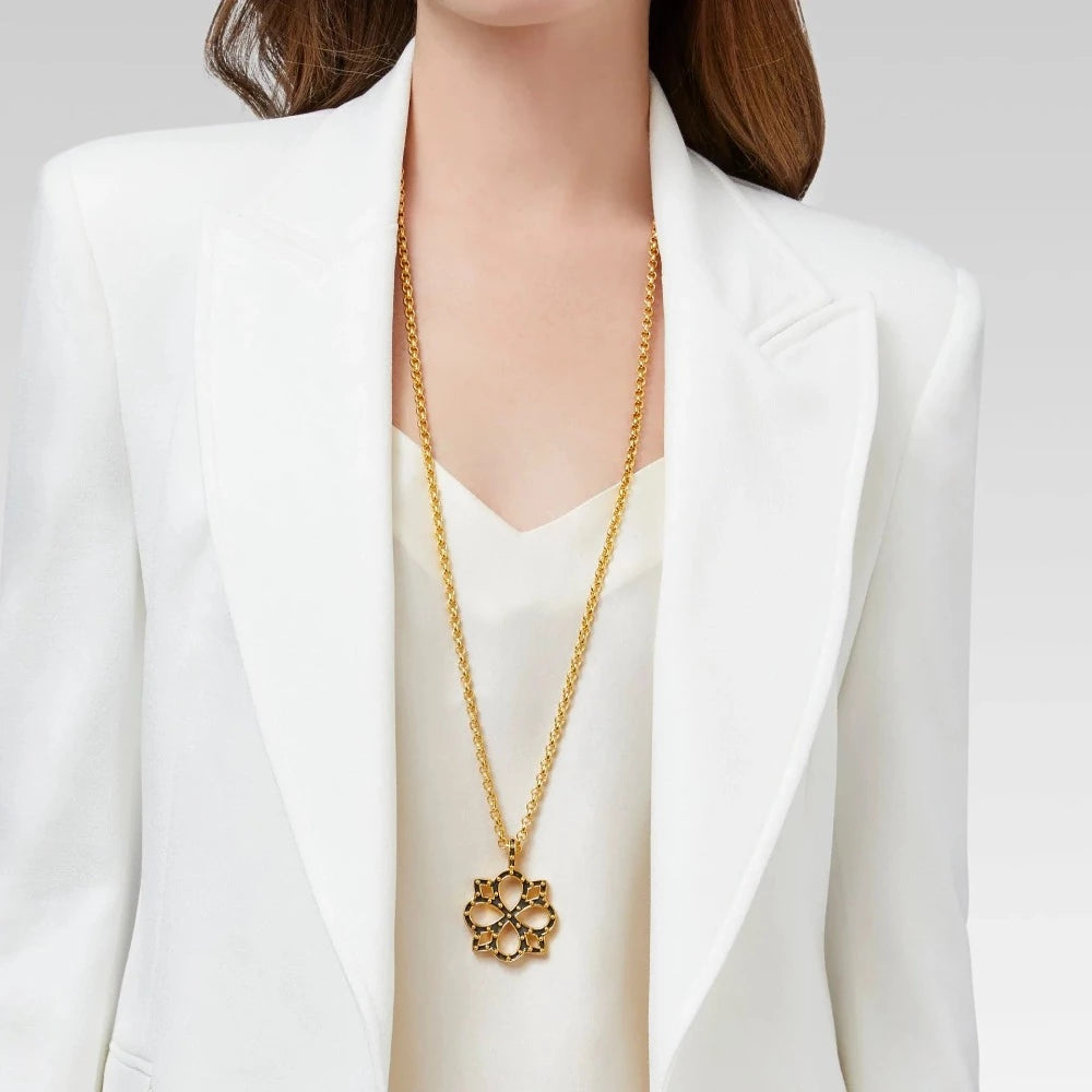 Julie Vos SoHo Reversible Mixed Metal and Gold Plated Pendant Necklace