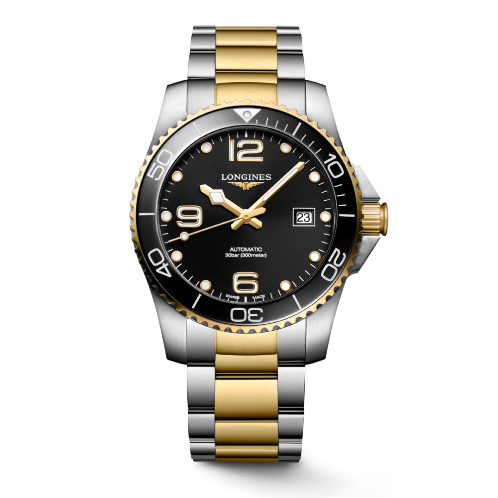 Longines HydroConquest 41mm Automatic Stainless Steel and Yellow PVD Coated Two-Tone Men's and Women's Sports Watch