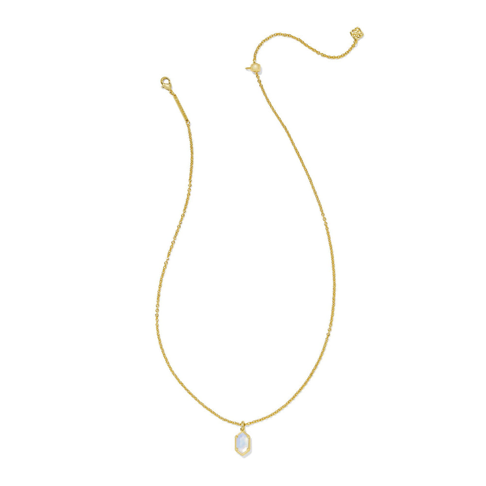 Kendra Scott Gold Opalite Illusion Hallie Short Pendant Necklace