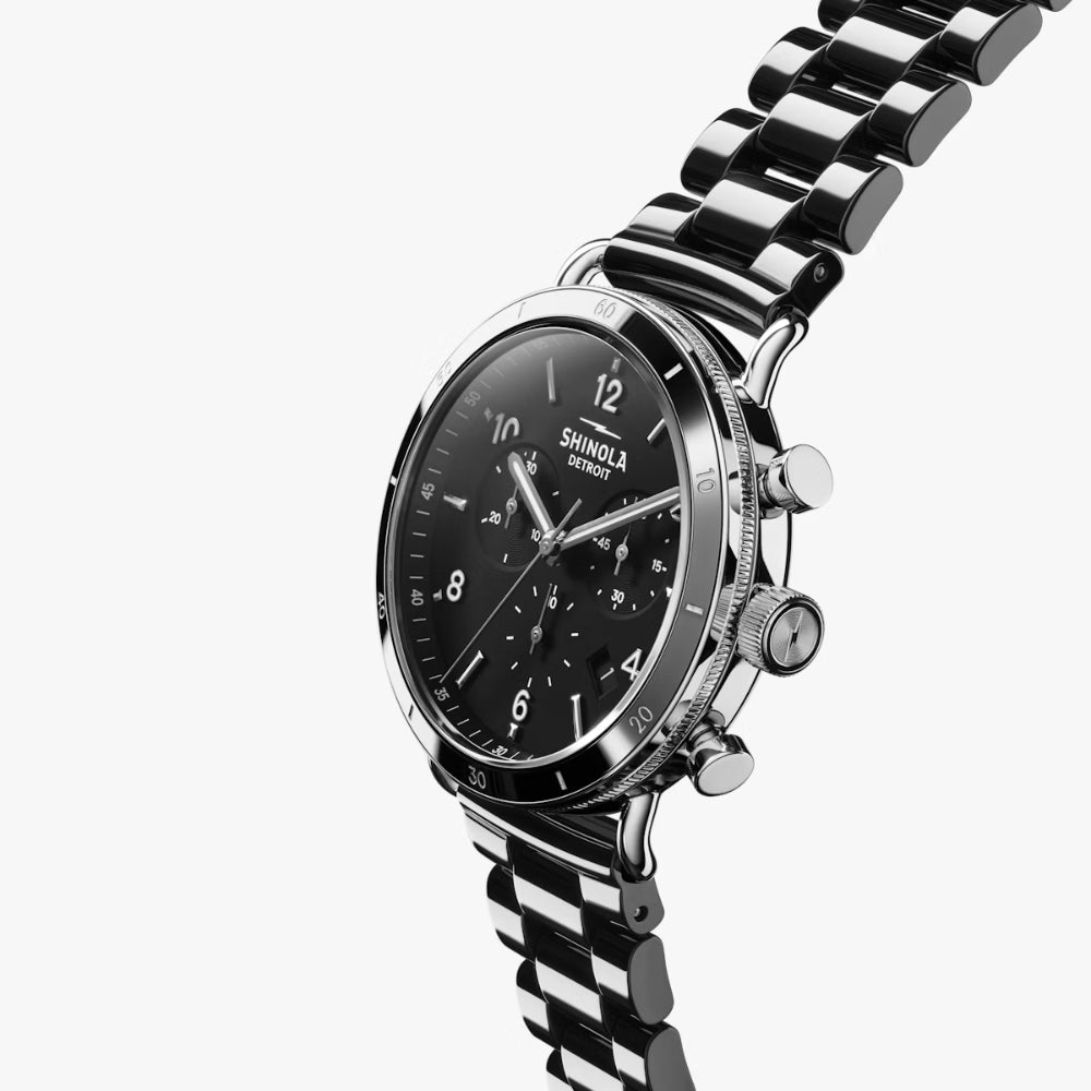 Shinola Canfield Sport 40mm Black Dial Stainless Steel Watch