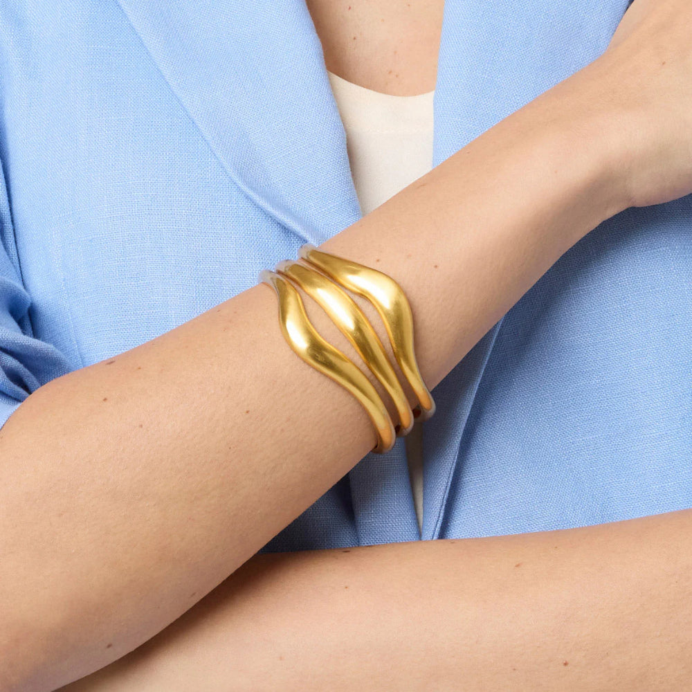 Julie Vos Wave-Inspired Gold Plated Cuff Bracelet