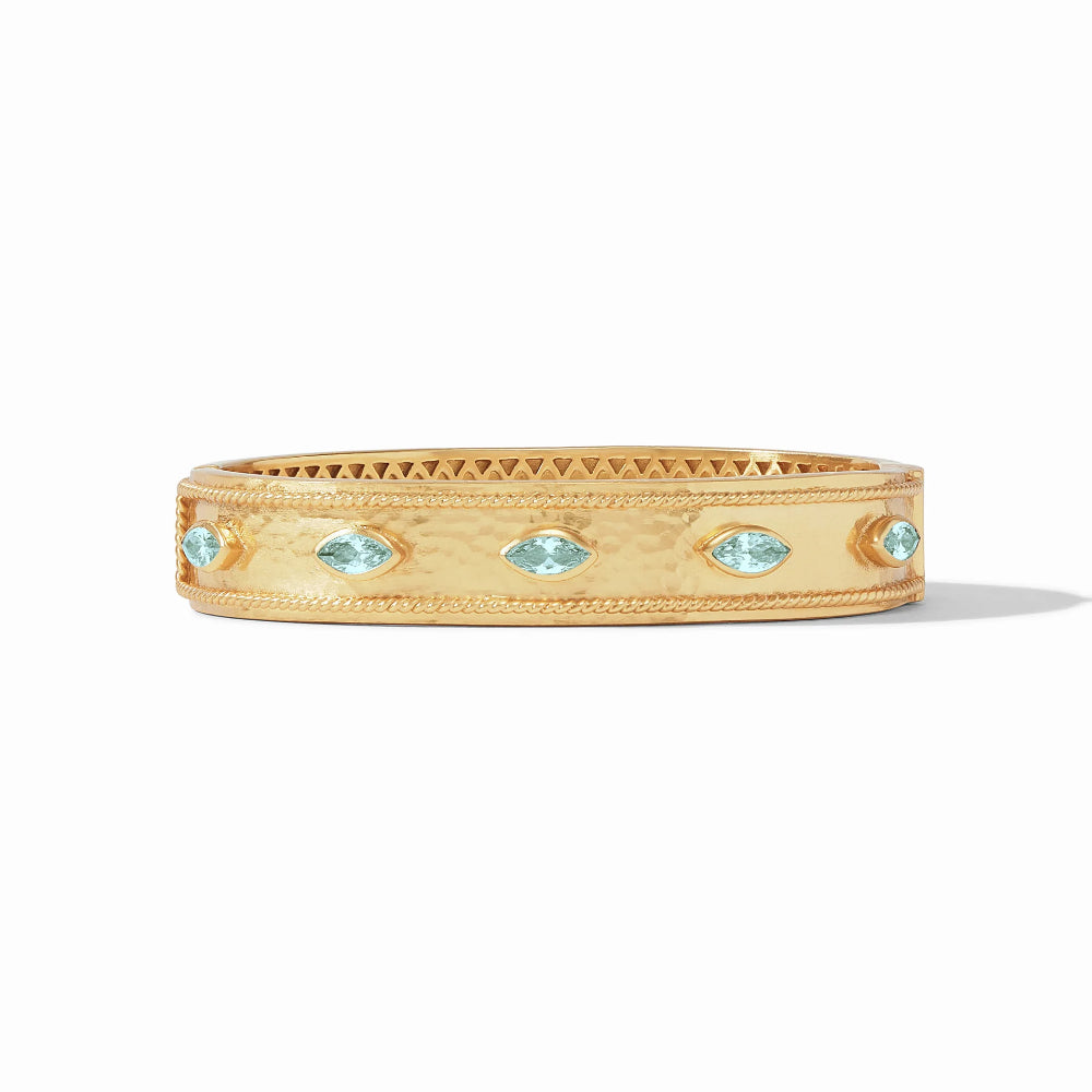Julie Vos Shimmering Monaco Cubic Zirconia Hinged Gold Bangle