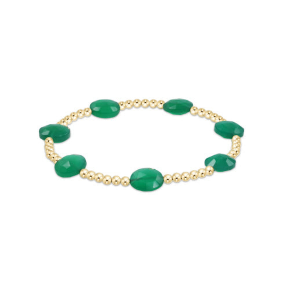 Enchanting enewton 7.25-inch Green Onyx Admire Gold 3mm Beaded Bracelet for a Fashionable Stack
