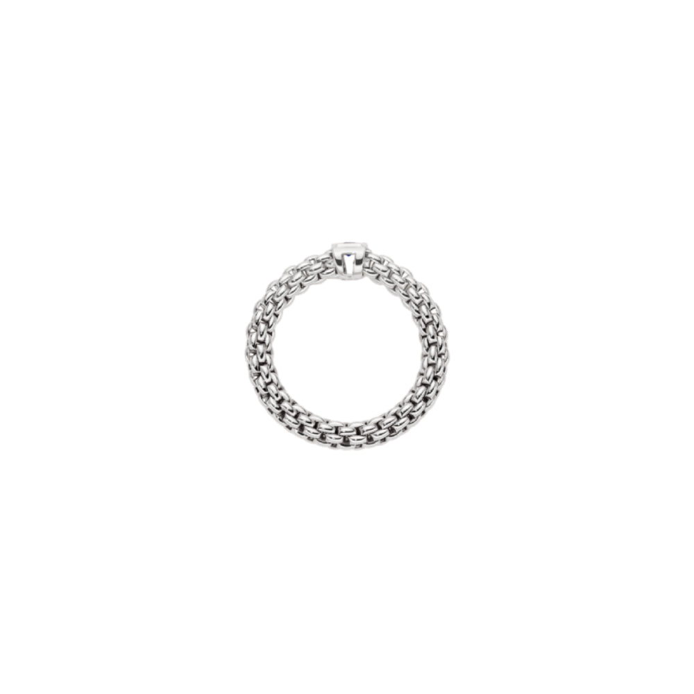 Fope 18k Medium Flex'it Ring with Bezel-set Blue Sapphire