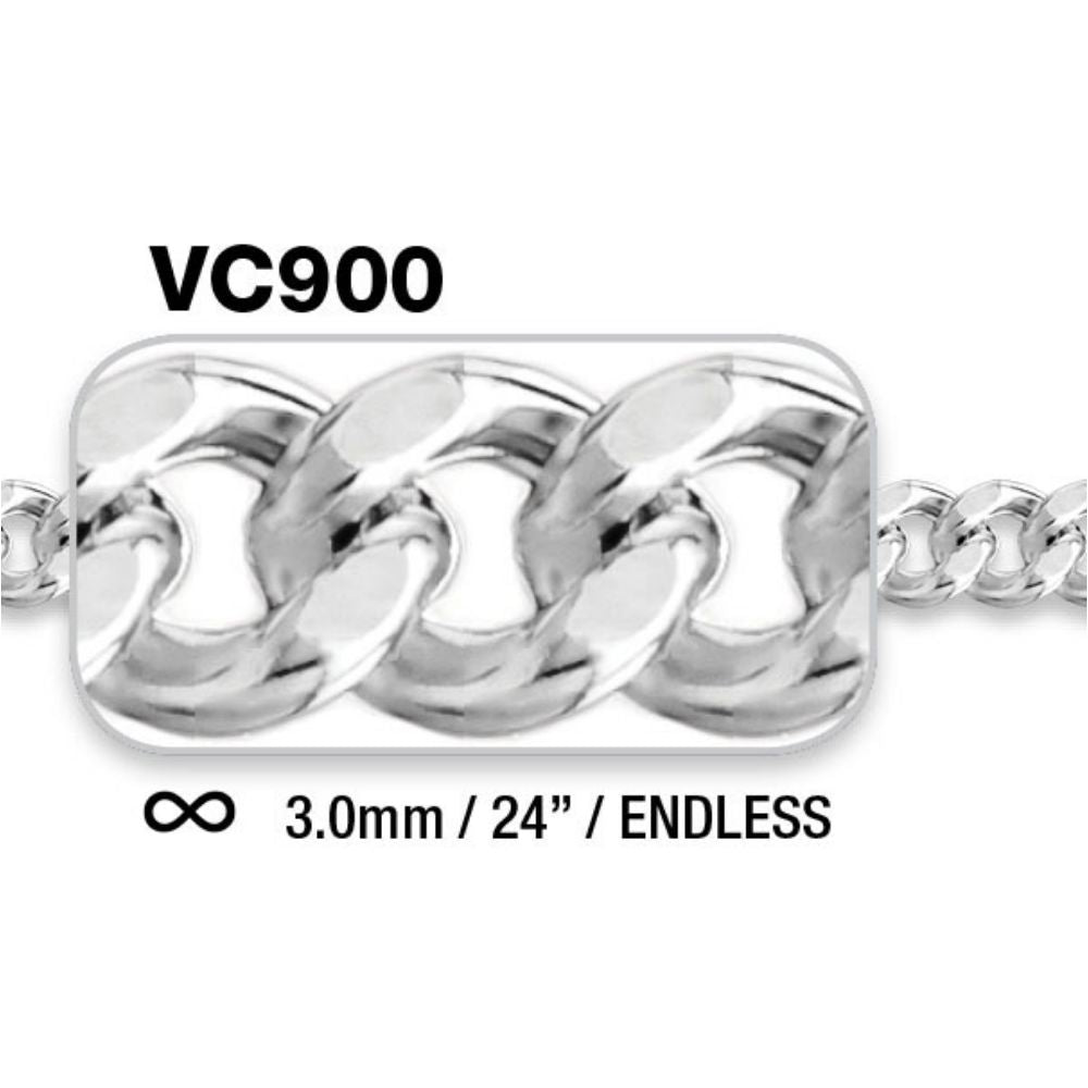 24-Inch Endless Stainless Steel Curb Necklace for Timeless Style