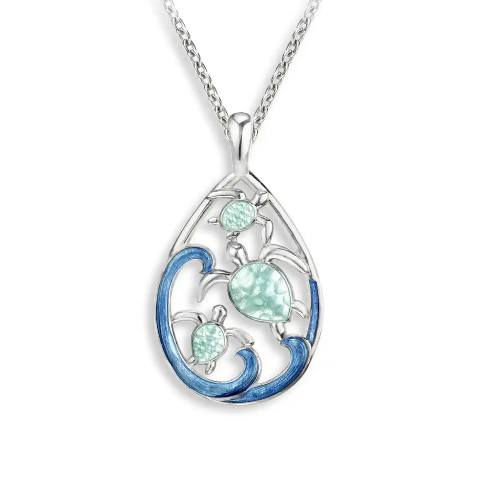 Nicole Barr Green Turtle - Inspired Teardrop Style Necklace for Women