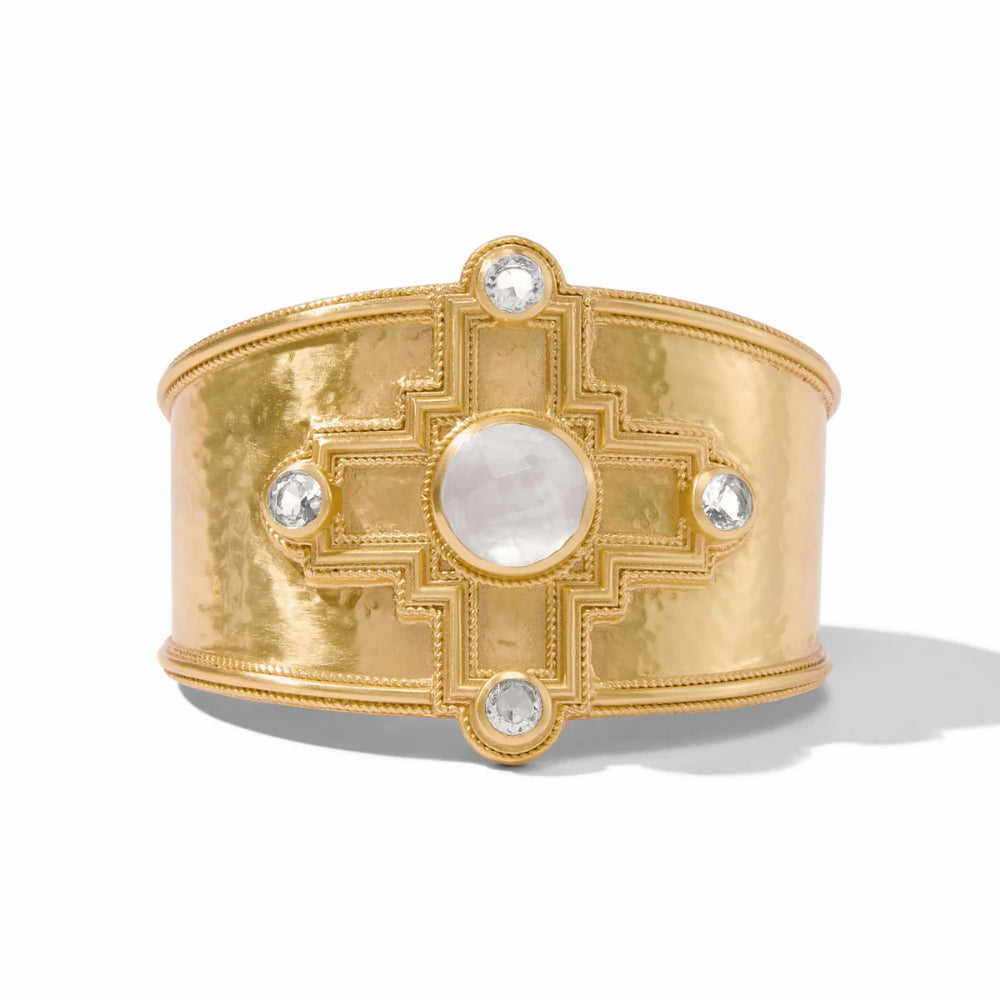 Julie Vos Theodora Clear Crystal Cuff - Oversized and Sparkling