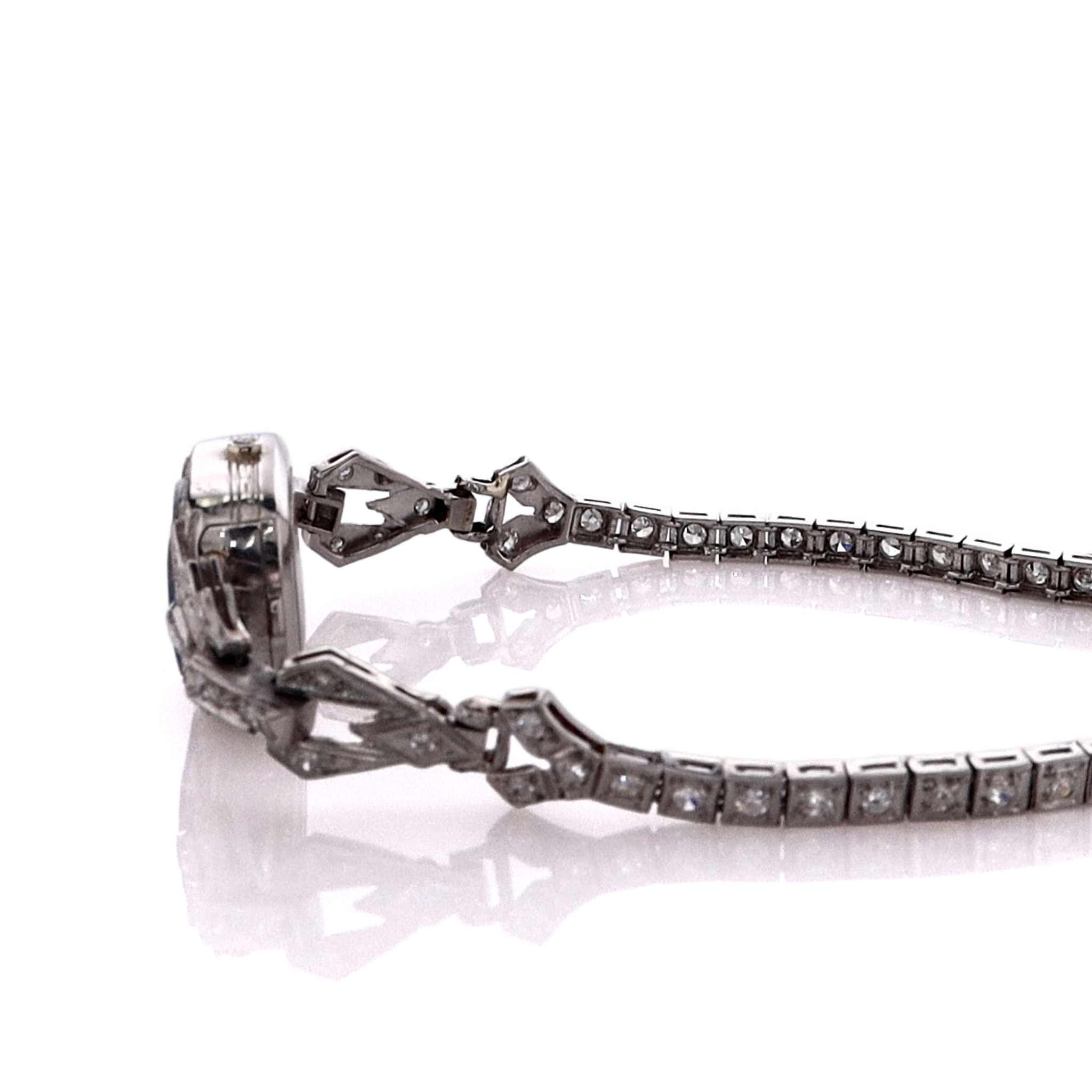 Just Jules Platinum Vintage Bracelet with Opal and Diamond Watch Face
