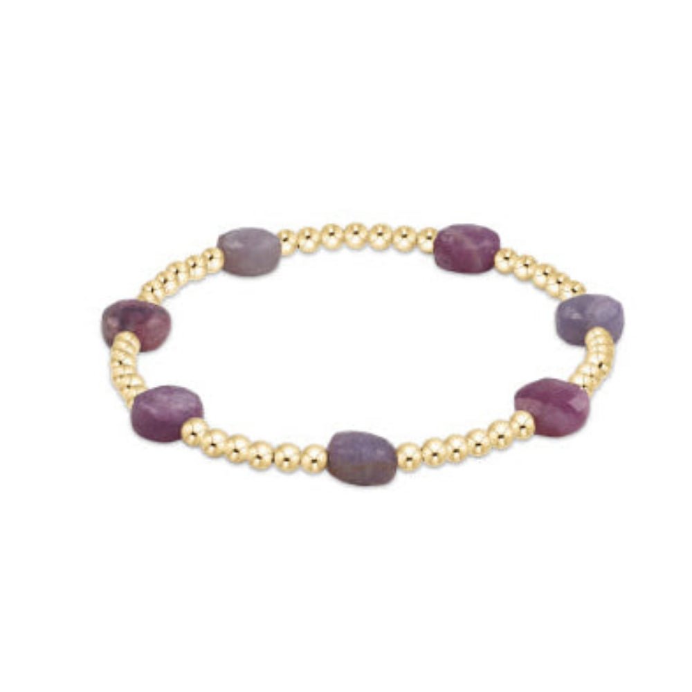 enewton 7.25-inch Extended Admire Gold Collection 3mm Bead Bracelet with Ruby Gemstone