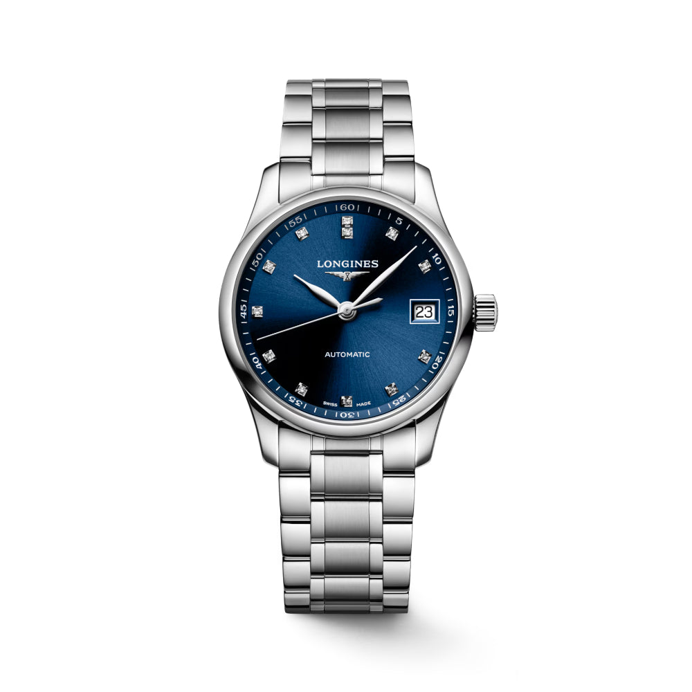 Longines Master Collection 34mm Automatic Diamond-Encrusted Luxury Wristwatch