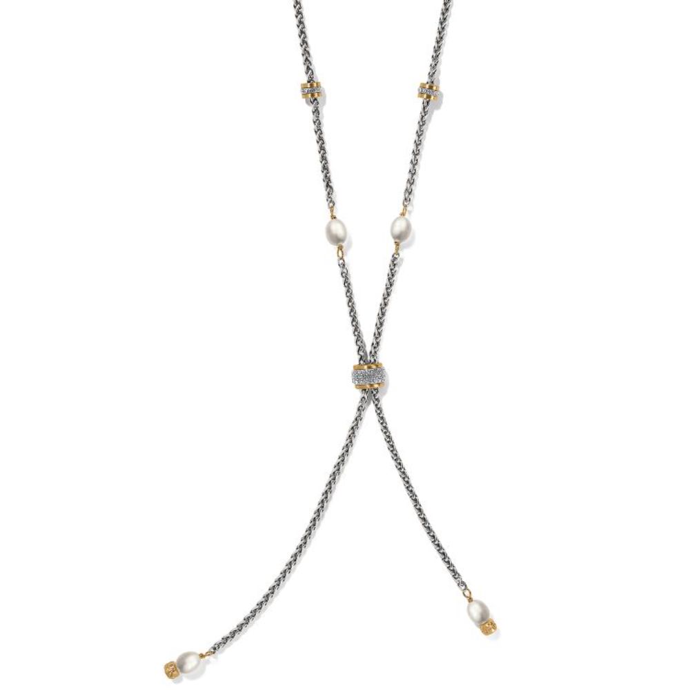 Modern Two-Tone Brighton Meridian Petite Pearl Y Necklace