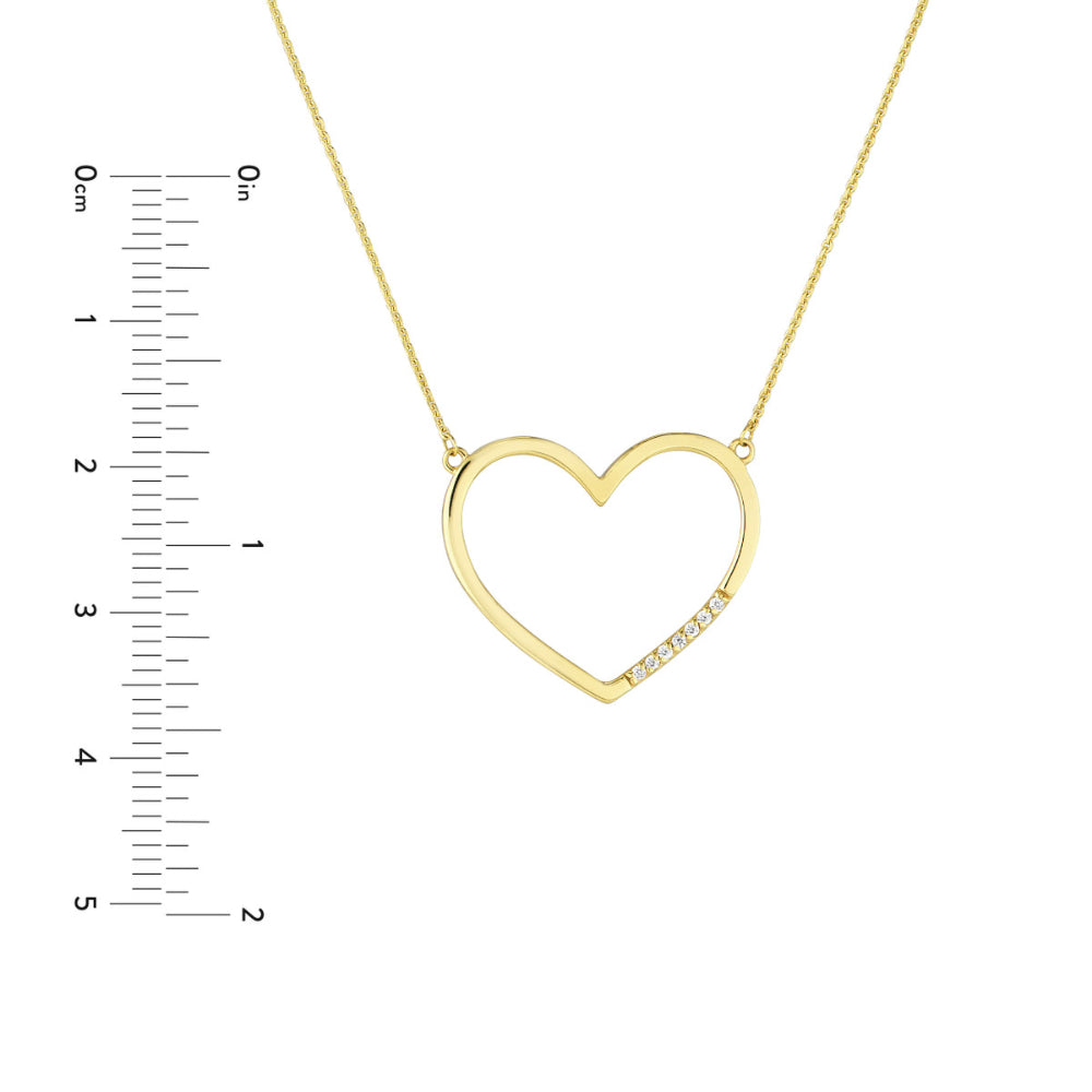 Exquisite 14k Gold Open Heart Design Pendant Necklace for Jewelry Lovers