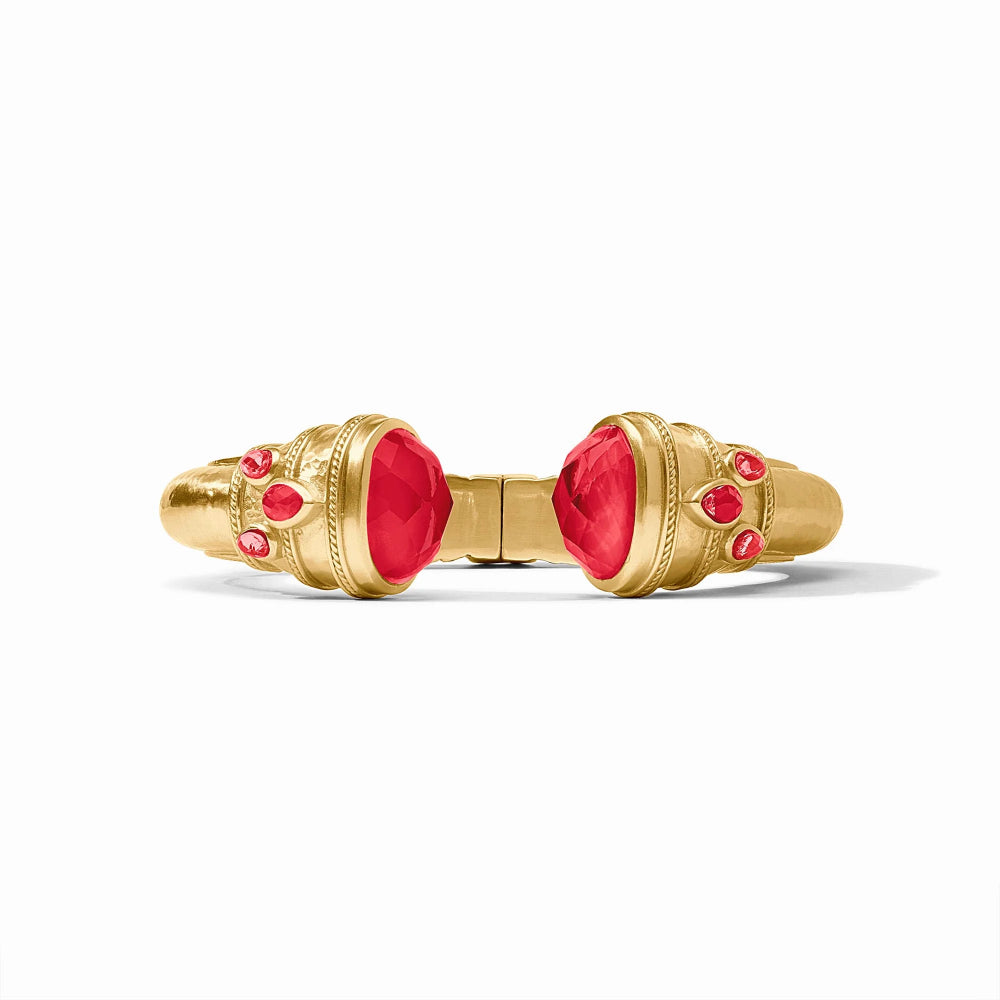 Julie Vos Gorgeous Rose - Cut Endcap 24K Gold - Plated Cannes Cuff