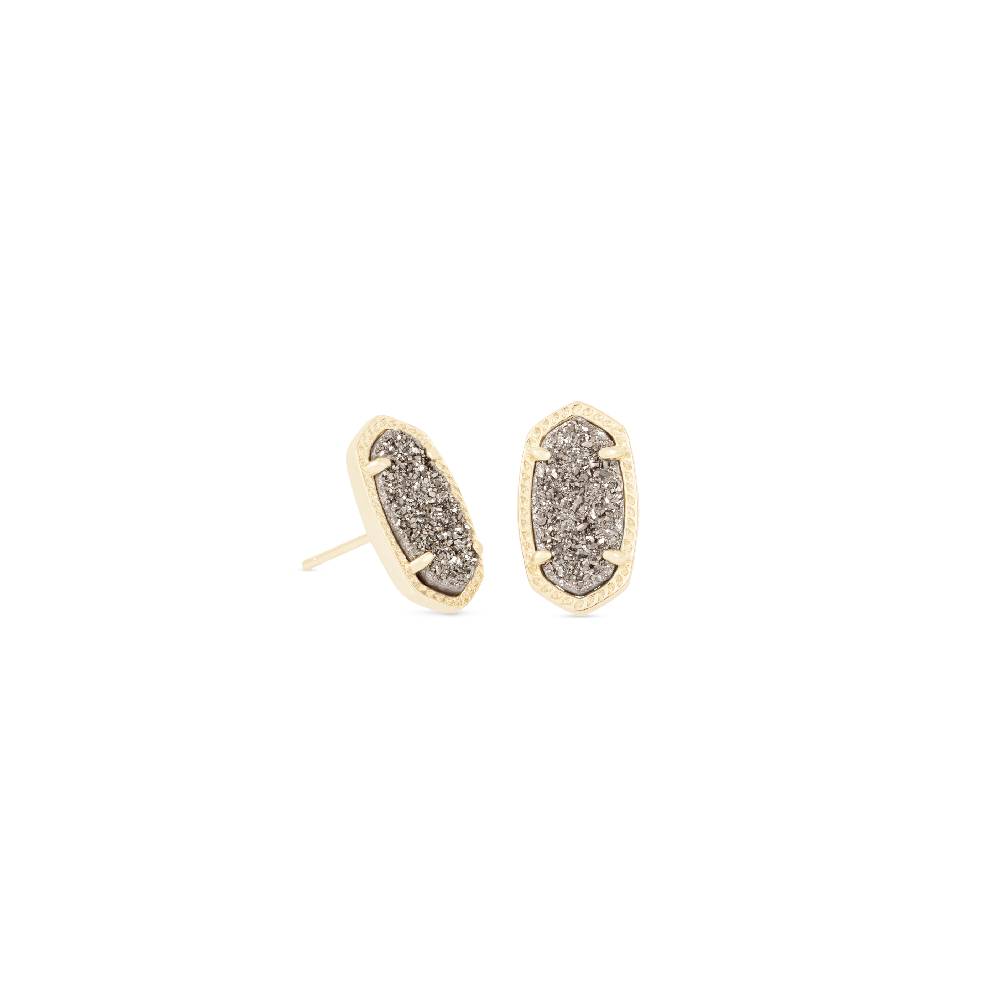 Kendra Scott Ellie Platinum Drusy Stud Earrings - A Classic Jewelry Piece for Everyday Wear