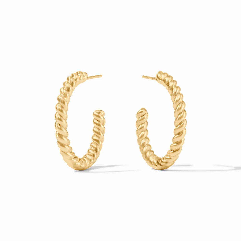 Julie Vos Golden Nassau Twisted Rope Hoop Earrings