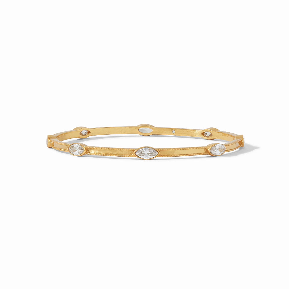 Julie Vos Glittering Marquise CZ Monaco Hinge Bangle in 24K Gold Plate