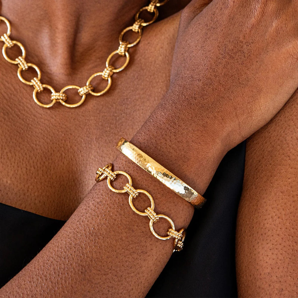Capucine De Wulf Cleopatra Inspired Oval Hinged Gold Plated Brass Bangle Jewelry
