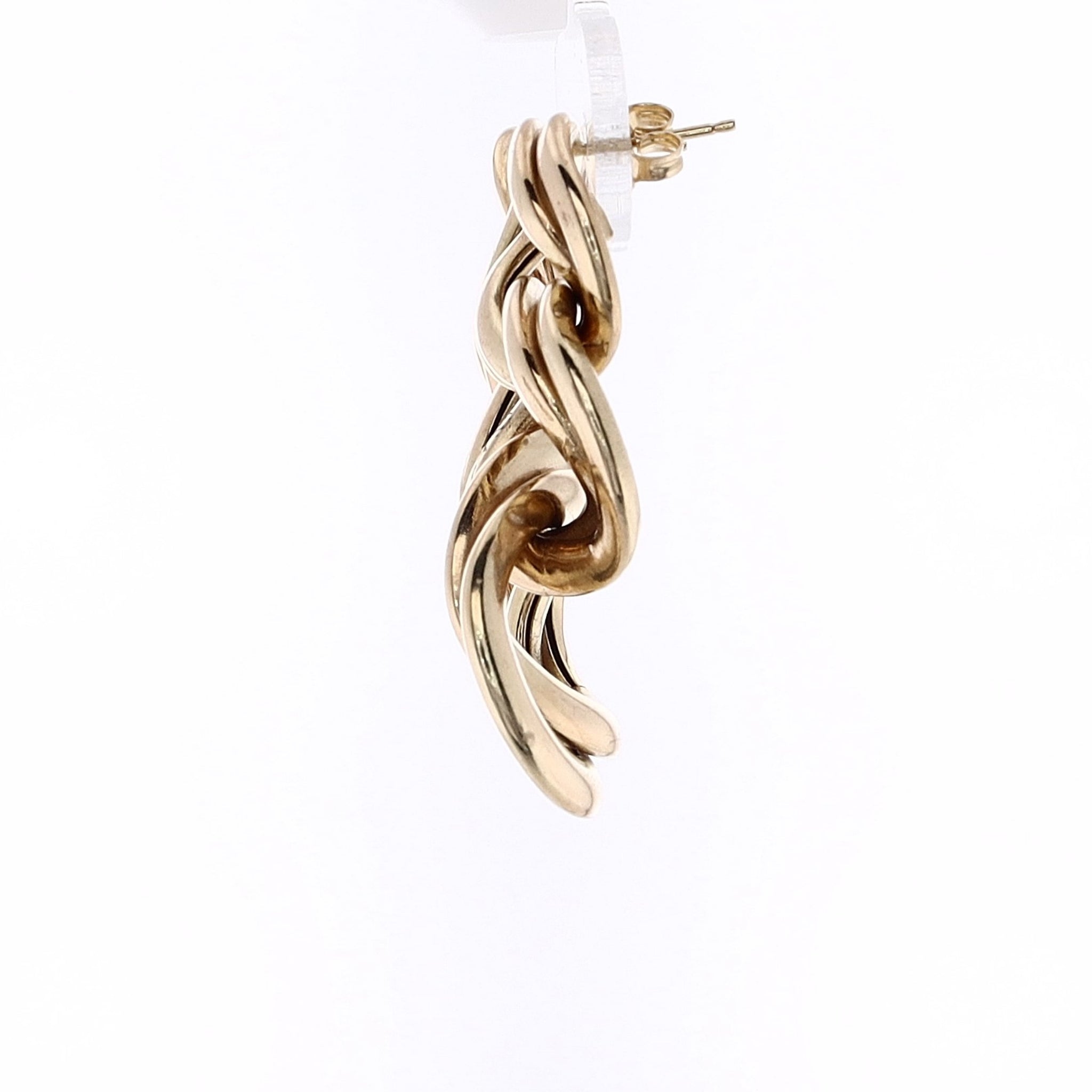 14k Yellow Gold Estate Graduated Double Link Dangle Style Earrings for Women