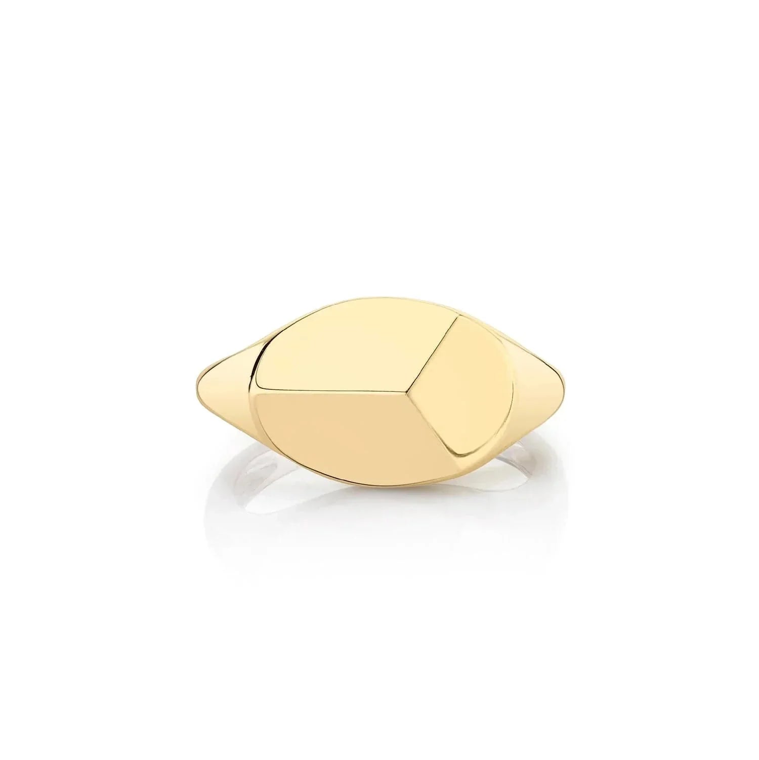 Michael M 14K Yellow Gold Geometric Signet Ring, Size 6.5 for Everyday Wear