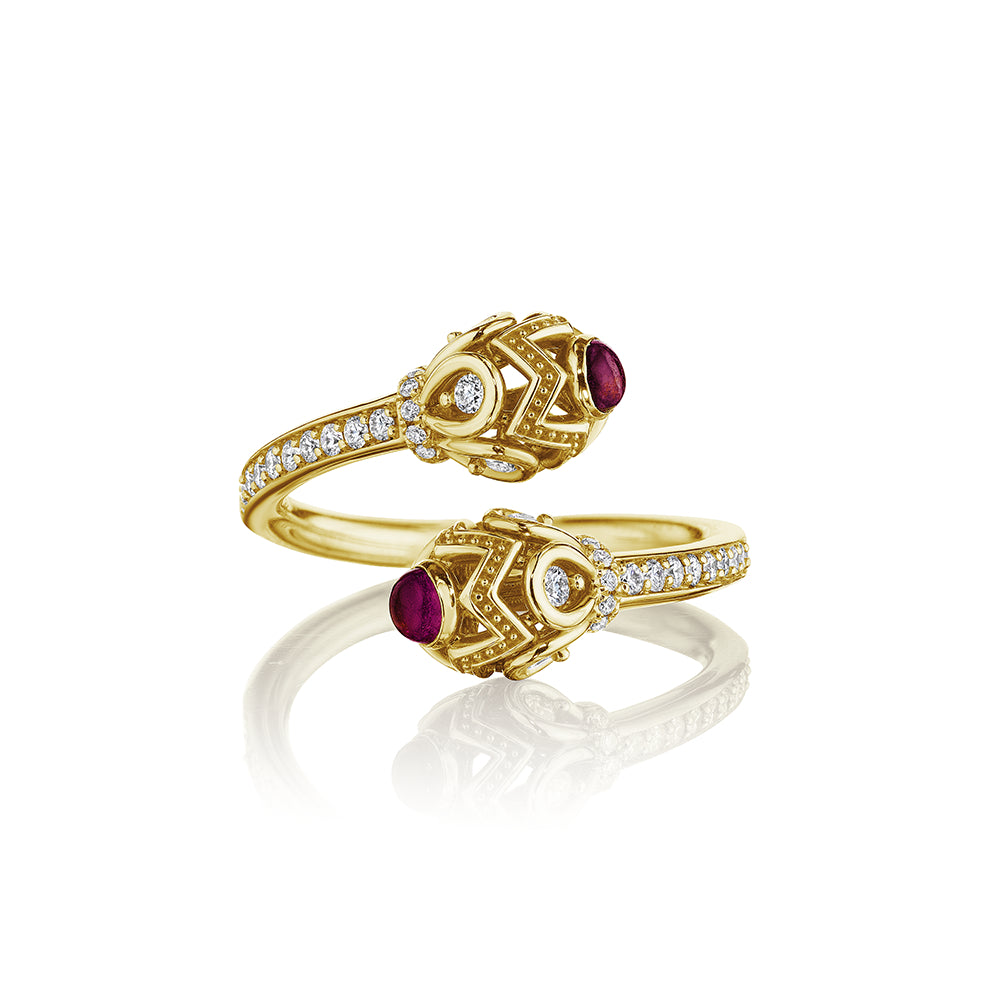 Verragio 18k Yellow Gold Diamond and Rhodolite Garnet Bypass Engagement Ring
