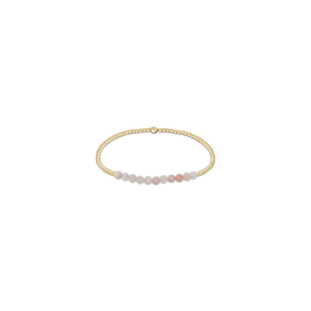enewton 6.25-inch Gold-plated Gemstone Pink Opal 2mm Bead Bracelet - A Blissful Jewelry Piece