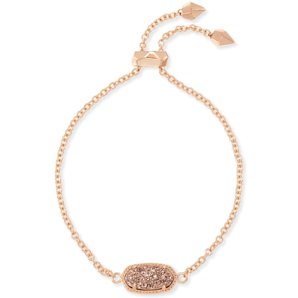 Kendra Scott Elaina Adjustable Rose Gold Drusy Chain Bracelet